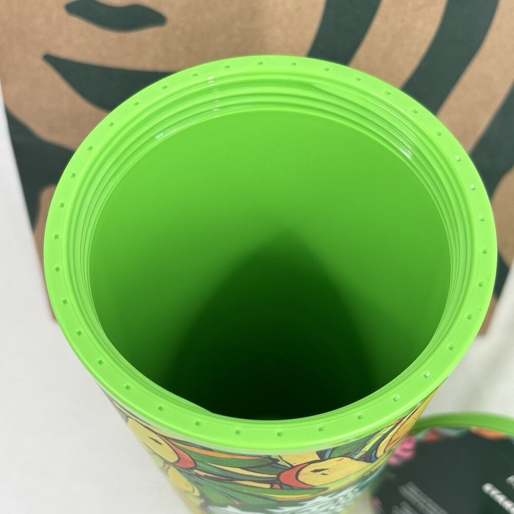 Starbucks x Farm Rio 24oz Tumbler Green Yellow Banana Straw Topper Summer 2025 - Picture 8 of 10